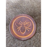 Leather Coaster Bee Pair